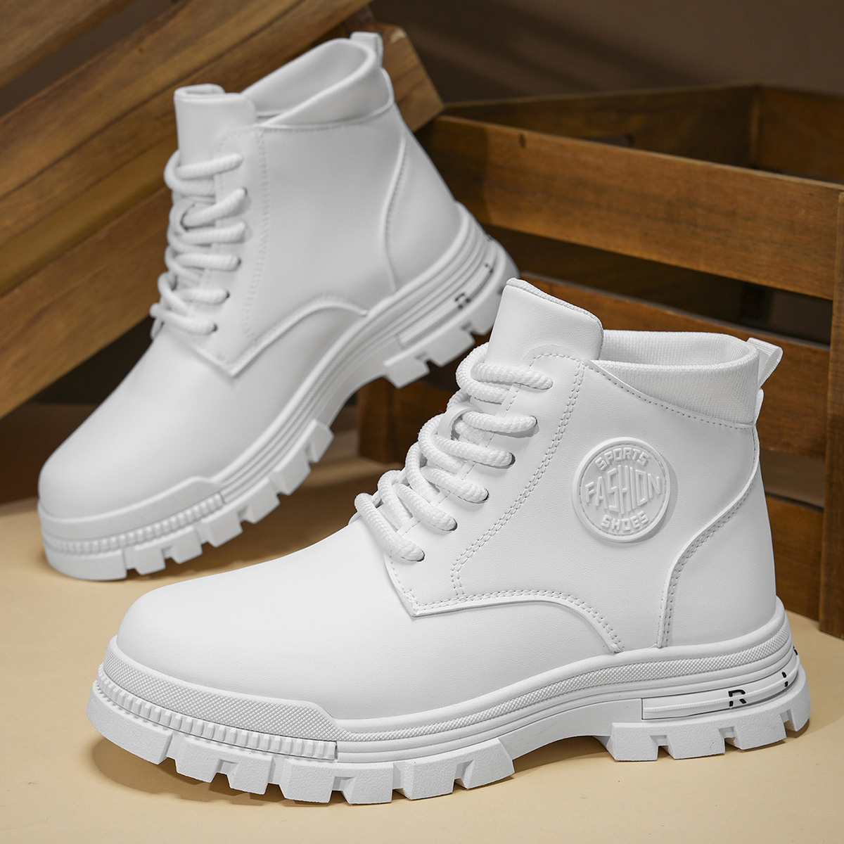 Guipure Lace Panel - Botas de moto blancas a la