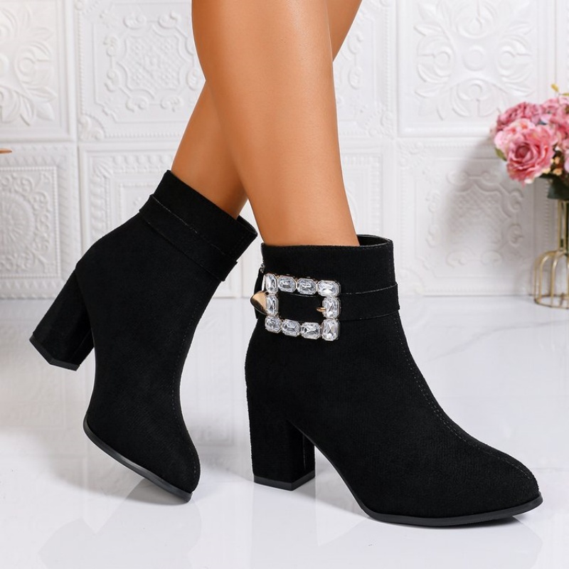 Crystal Mesh Fabric - Botas de Moda con Pedrería en
