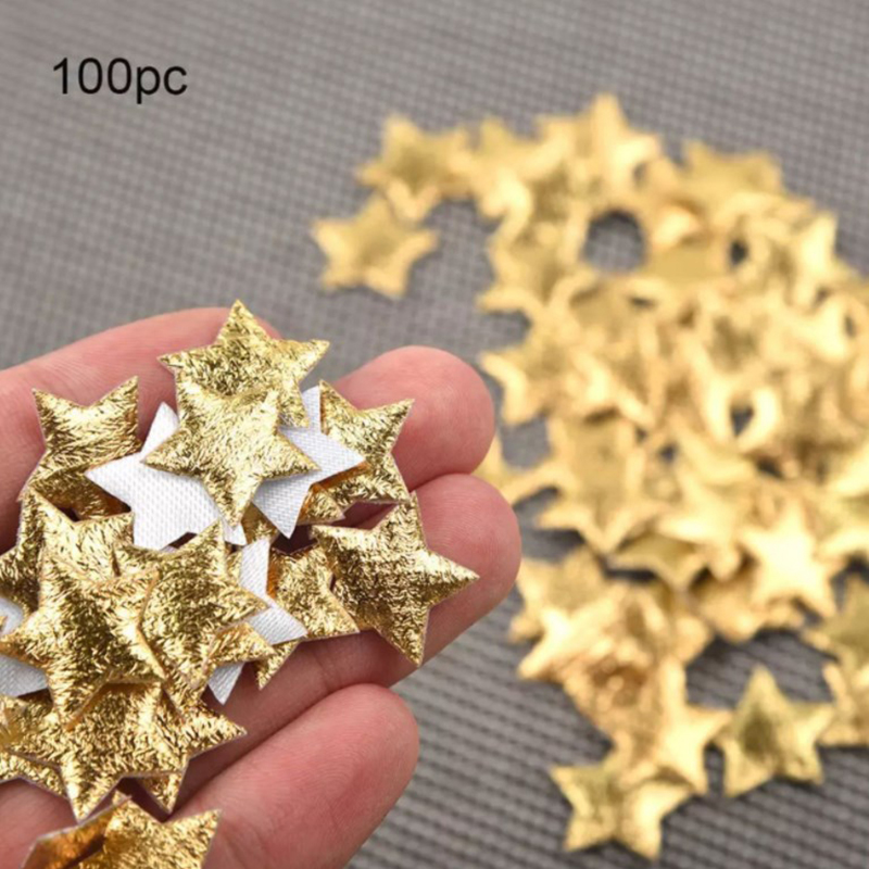 Embellishments For Scrapbooking - 100 Uds. Estrellas doradas/plateadas para decoración