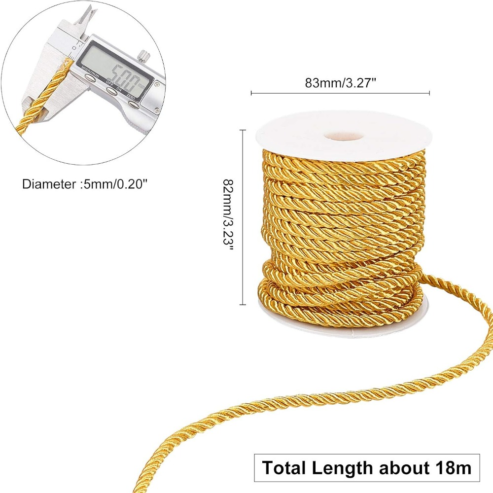 1 rollo de 59 pies de cordón d - Cord Trim Twisted reseña y precio