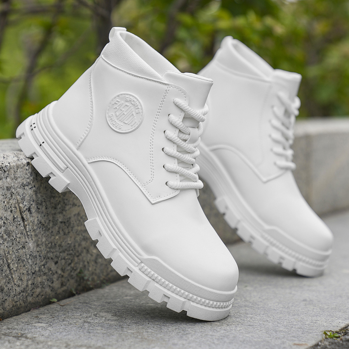 Botas de moto blancas a la mod - Guipure Lace Panel reseña y precio