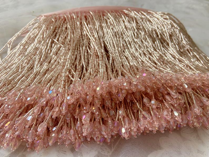 Adorno de borla con flecos de  - Beaded Trim Fringe reseña y precio