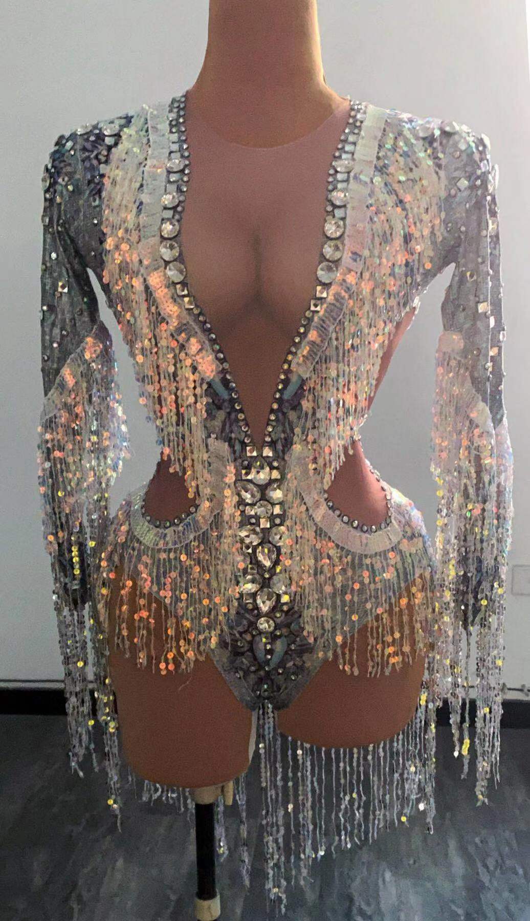 Body de fiesta con borlas y di - Rhinestone Banding Trim reseña y precio