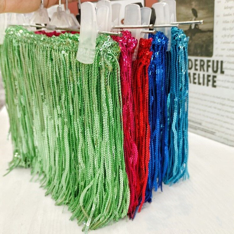 1 yarda 17cm brillo lentejuela - Beaded Trim Fringe reseña y precio