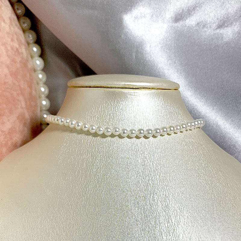 Elegante collar de perlas de c - Pearl Trim Chain reseña y precio