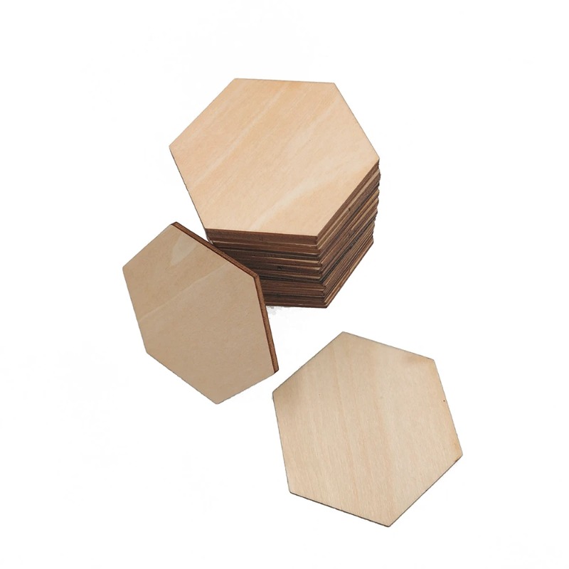 Rebanadas hexagonales de mader - Embellish Craft reseña y precio
