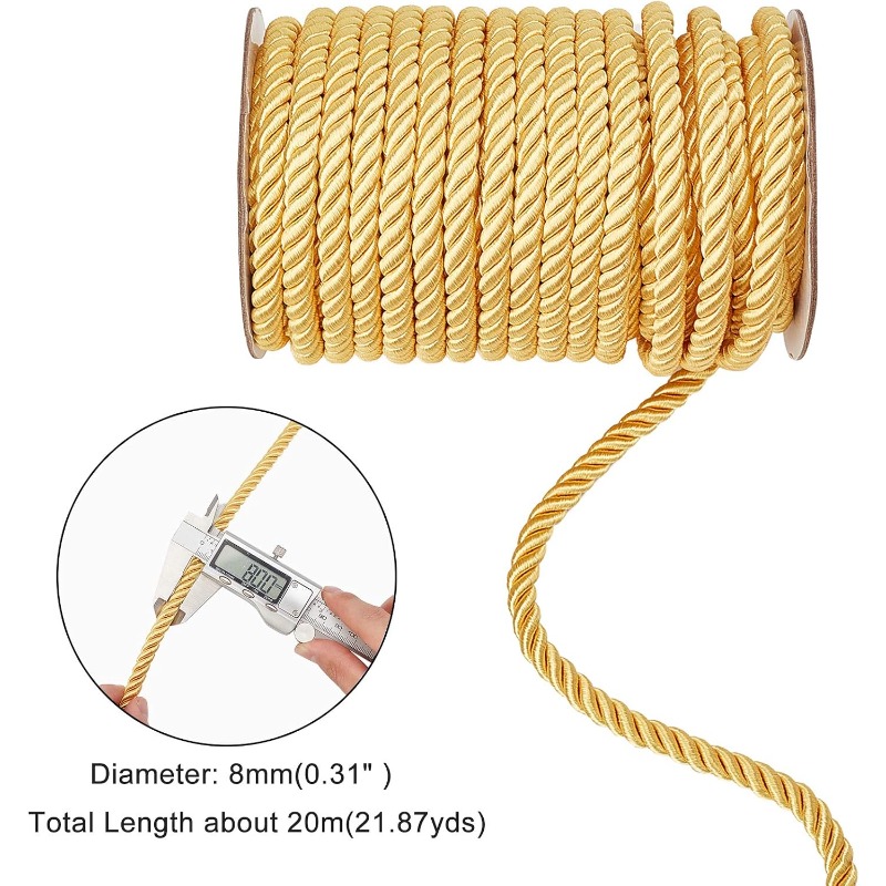 1 rollo de 8mm, 20 yardas, cor - Cord Trim Twisted reseña y precio
