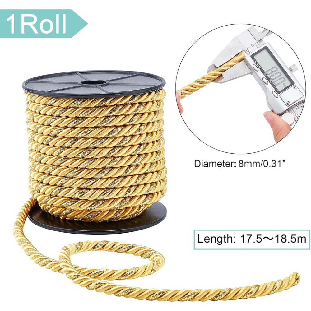 Cuerdas Trenzadas de 8 mm, 20  - Cord Trim Twisted reseña y precio