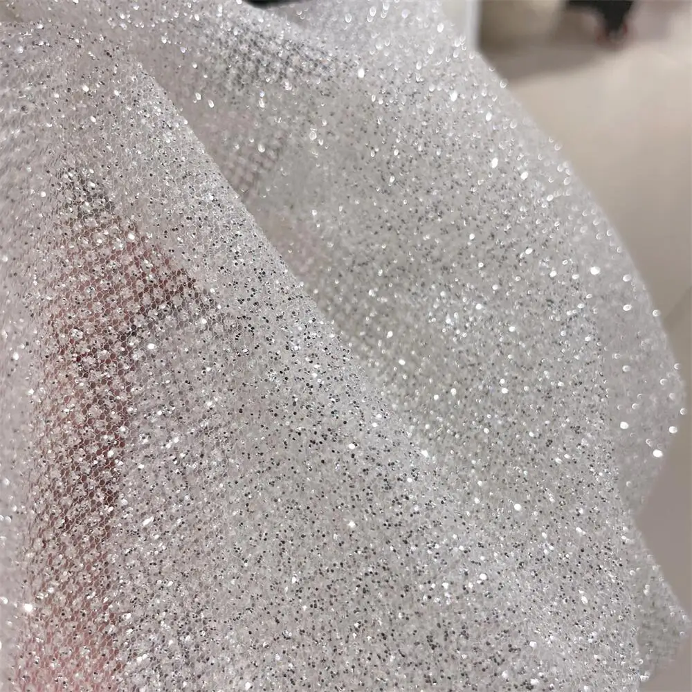 Hilo de red con purpurina plat - Crystal Mesh Fabric reseña y precio