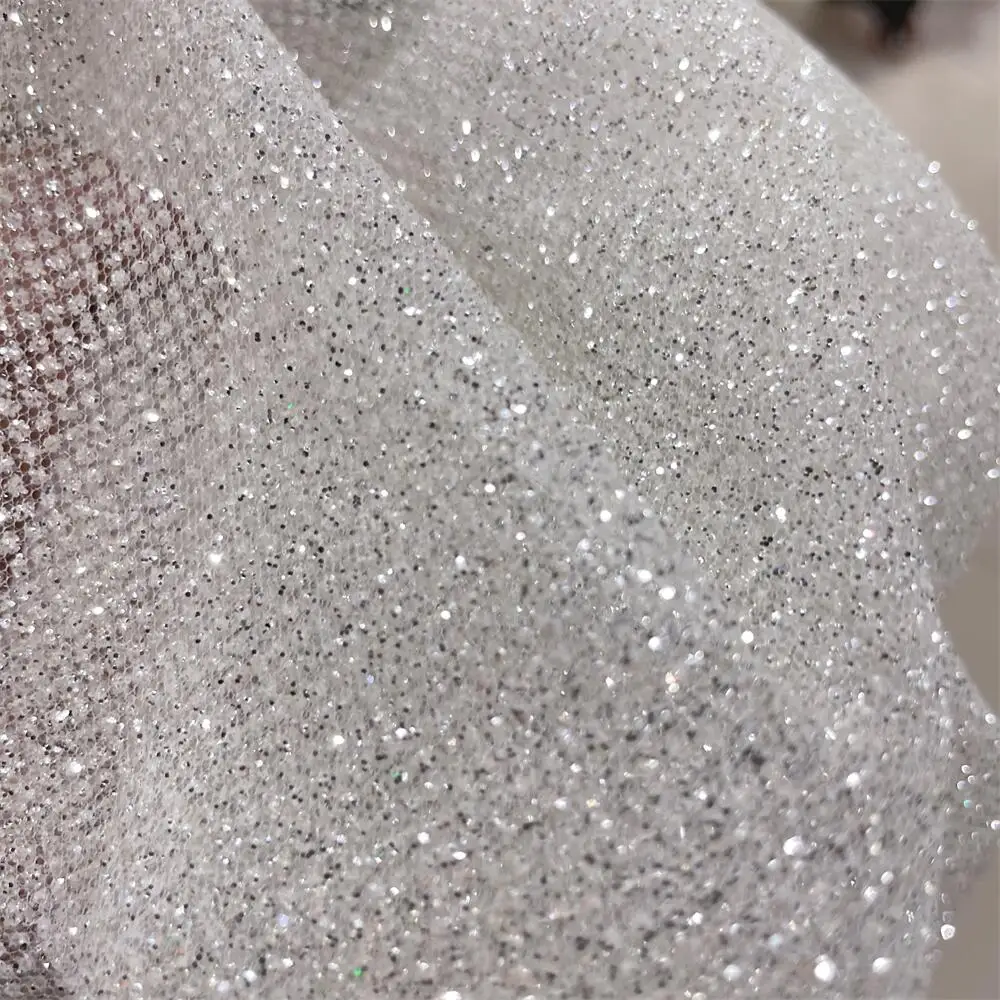 Hilo de red con purpurina plat - Crystal Mesh Fabric reseña y precio
